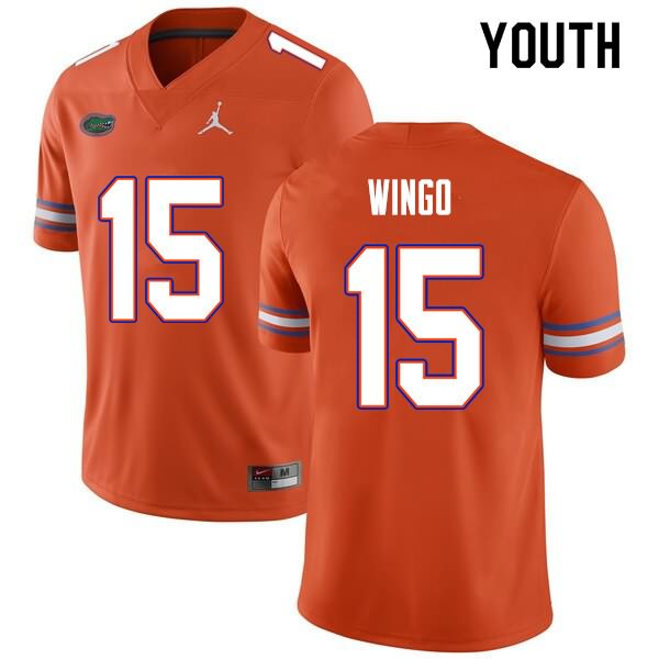 NCAA Florida Gators Derek Wingo Youth #15 Nike Orange Stitched Authentic College Football Jersey YWU4764BM